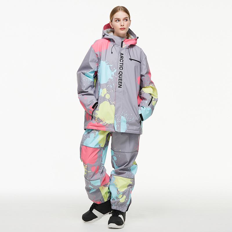 Унисекс Водонепроницаемый Оверсайз Лыжный Костюм и Брюки - Зимний Ветрозащитный Сноубордический Комплект S