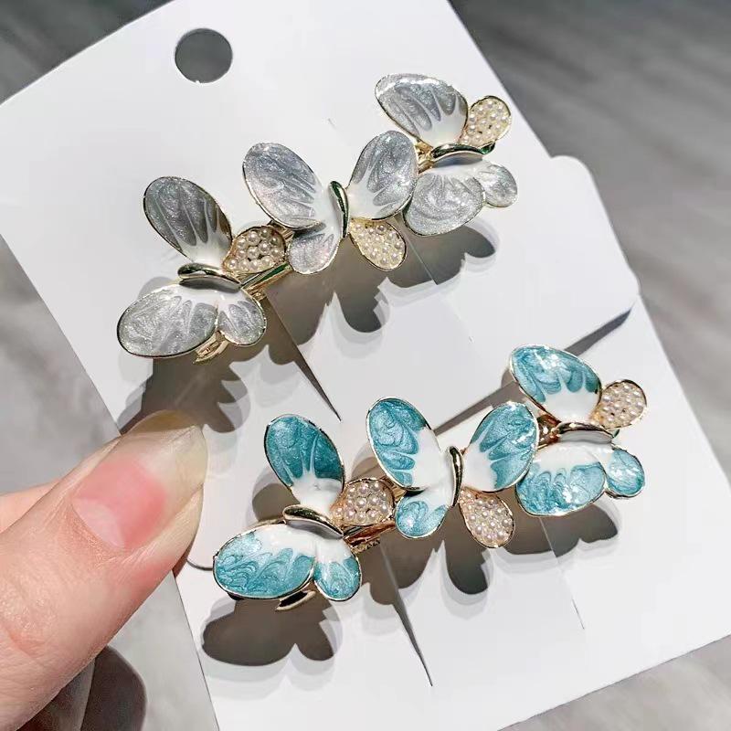 Elegant Pearl Spring Clip | High-Grade Floral Hairpin for Women