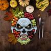 Halloween Charcuterie Board Wooden Serving Tray with Spooky Theme Cheese