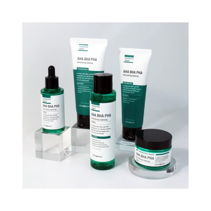 

AHABAHAPA Освежающий Успокаивающий набор из 5 предметов (тоник + сыворотка + крем + пенка + пилинг-гель) / Отбеливающий и улучшающий морщины тональный крем ABAHAHA