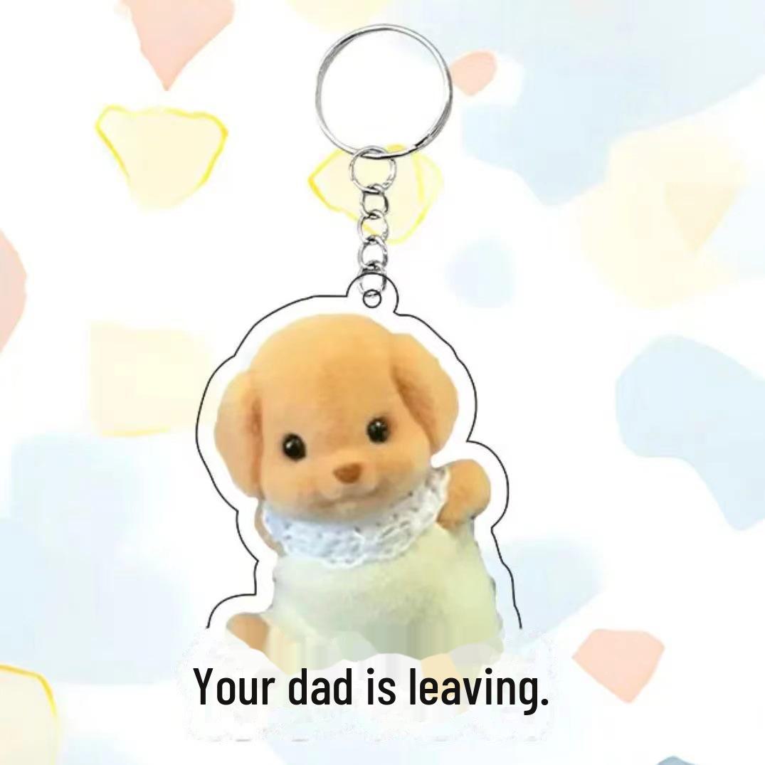 

Брелок в виде щенка Sylvanian Family: Милая акриловая подвеска для школьных сумок и подарков Your Dad is Gone