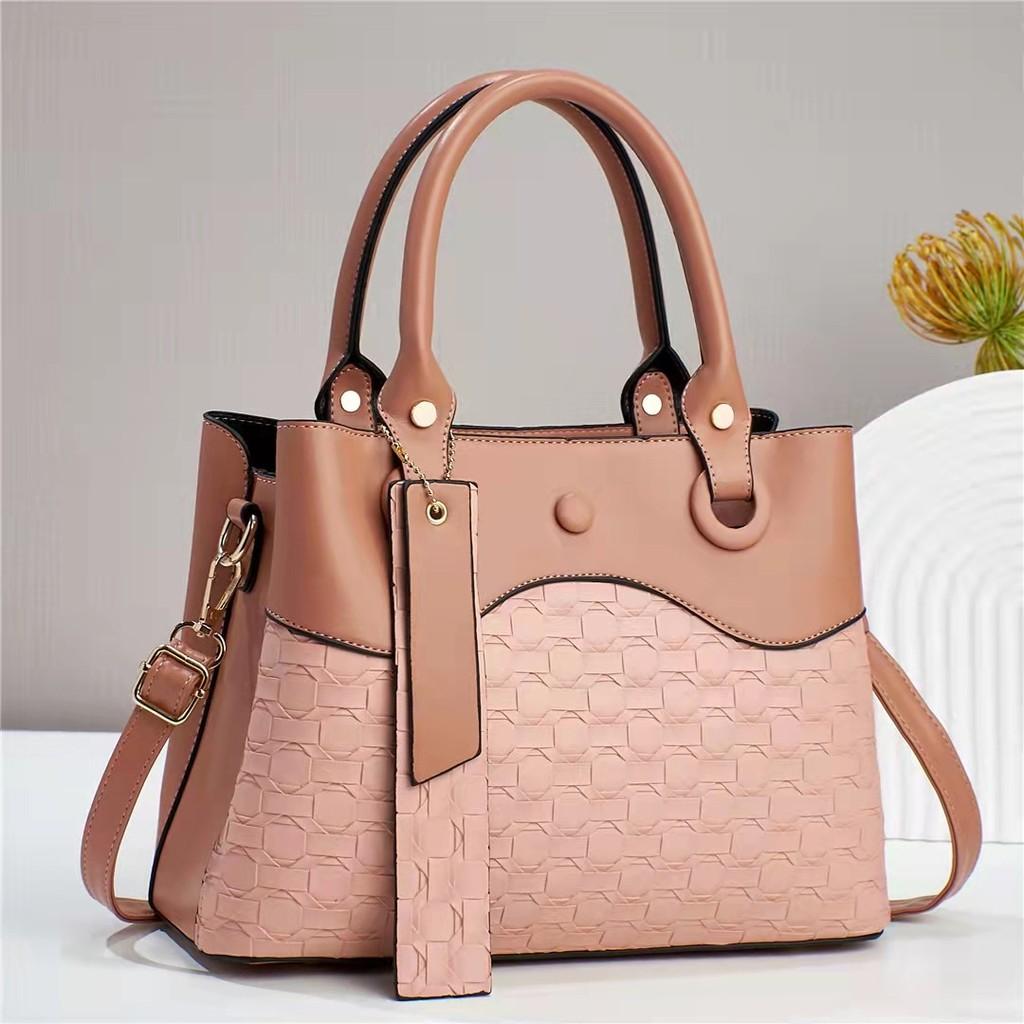 Pu Leather Handbag For Women With Large Capacity And Diamond Pattern For Daily Use