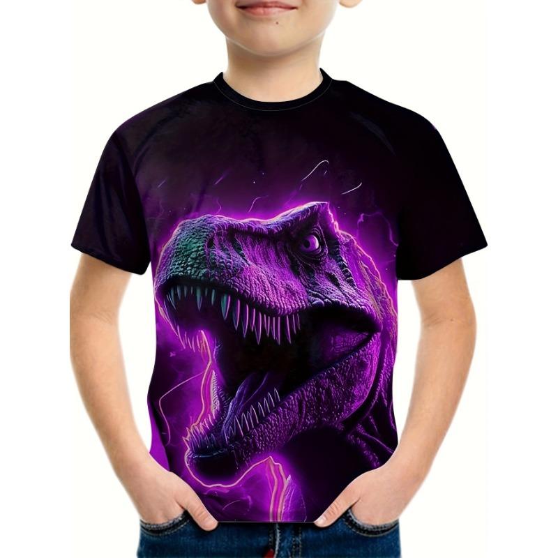 

Children s Clothing Boys Tshirt Short Sleeve Girl T-Shirt 3D Cartoon Dinosaurs Casual Round Neck Tees Kids Summer 150
