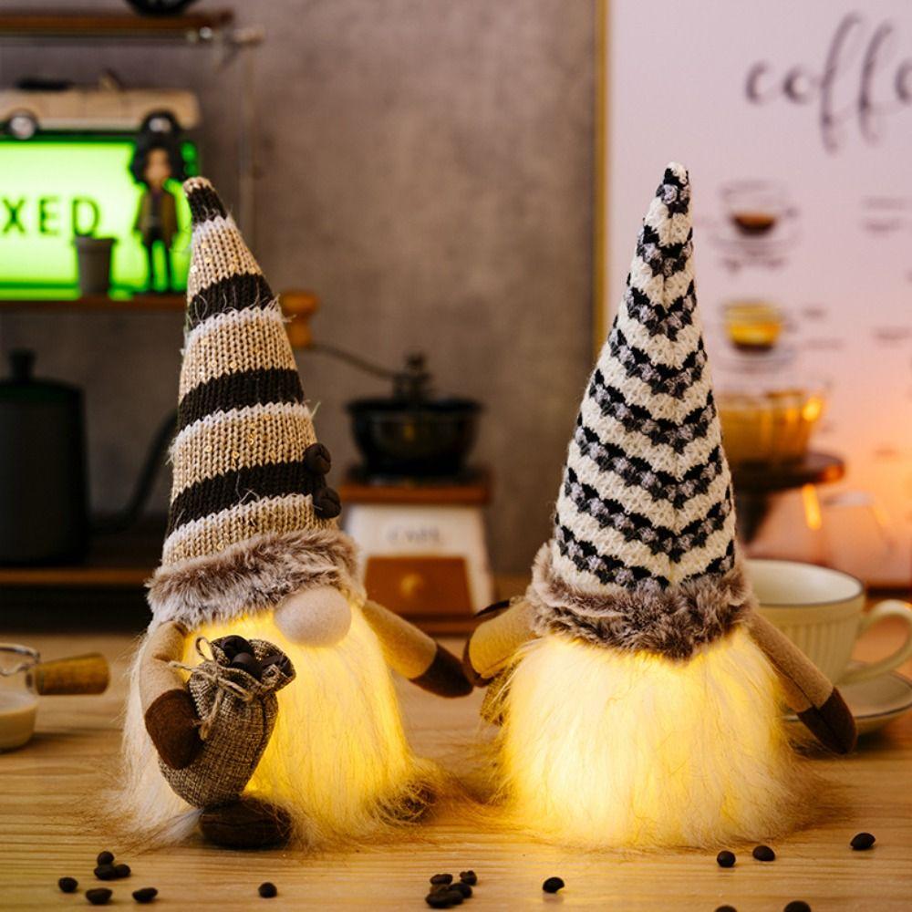 Rudolf Elf Gnome Light Illuminated Santa Elf Doll Creativity Faceless Doll Decoration  Table Decor