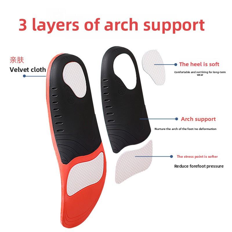 High Elastic Shock Absorption Sweat Absorption Sports Insole Foot Valgus Flat Foot Full Pad Arch Support Insole