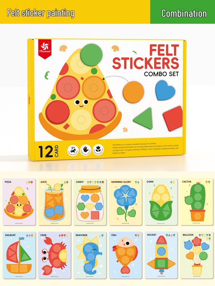 Pinwheel Felt Stickers Quiet Book: Montessori Early Education Handmade Children s Toy