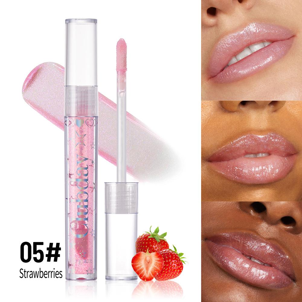 Perlmuttfarbener Feuchtigkeitsspendendes Feuchtigkeitsspendendes Wasser Leichter Transparenter Lippenlack Lipgloss Natürlicher Langanhaltender Spiegel Glanz Farbiger Lippenlack