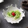 Glazed Coral Design Ceramic Salad Plate Nordic Style Snack Tray Microwave Oven