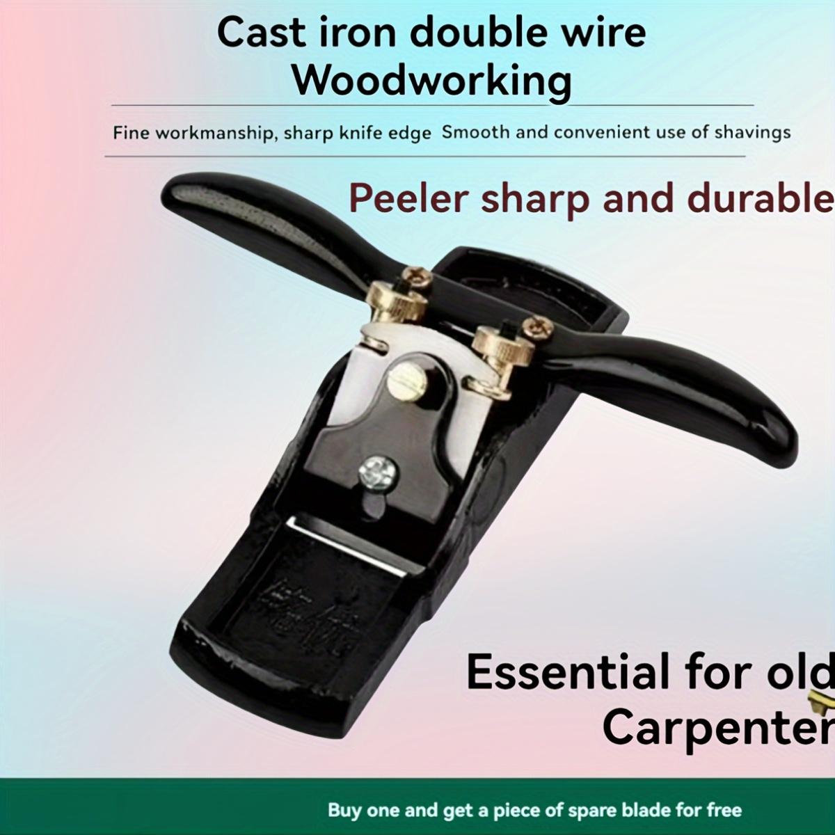 

1 шт. Традиционный ручной деревообрабатывающий рубанок с двойным лезвием, регулируемый ручной фрезер с прямой кромкой, нож-клетка для птиц плотника со сменным лезвием 1PC