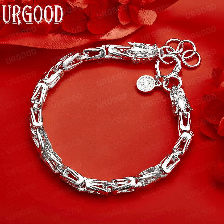 925 Sterling Silver Elegant Side Chain Exquisite Bracelet Gift Jewelry 20CM