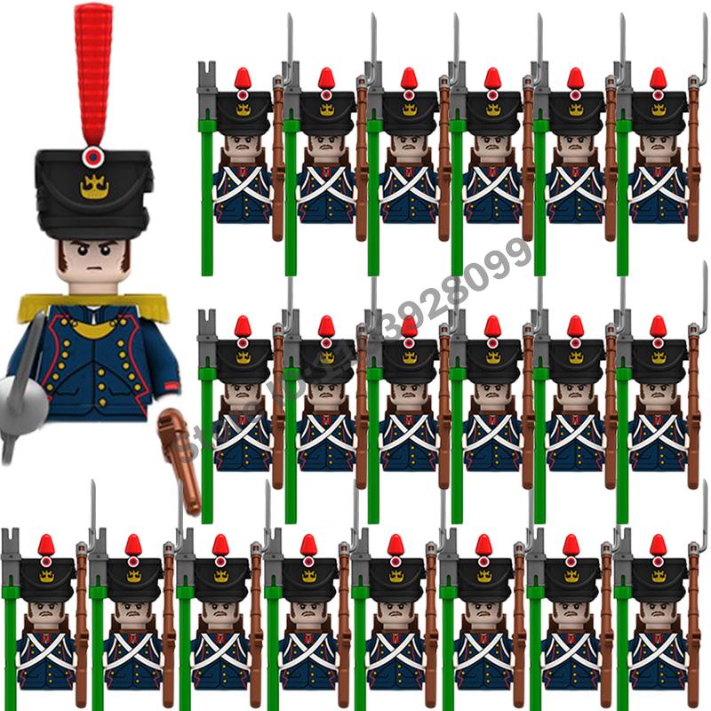 Medieval Military Building Blocks Napoleonic Wars Castle Knight Soldier Figures Weapons Guns British French Marshal Infantry Toy