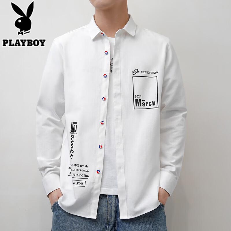 PLAYBOY Men s Casual Long Sleeve Shirt 2XL