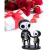 Sugar Skull Couple Figurine, Resin Crafts Cute Statue Skeleton Memorial Sculpture, Halloween Home Decor Collectible Figurines, Sugar Skull Gifts for