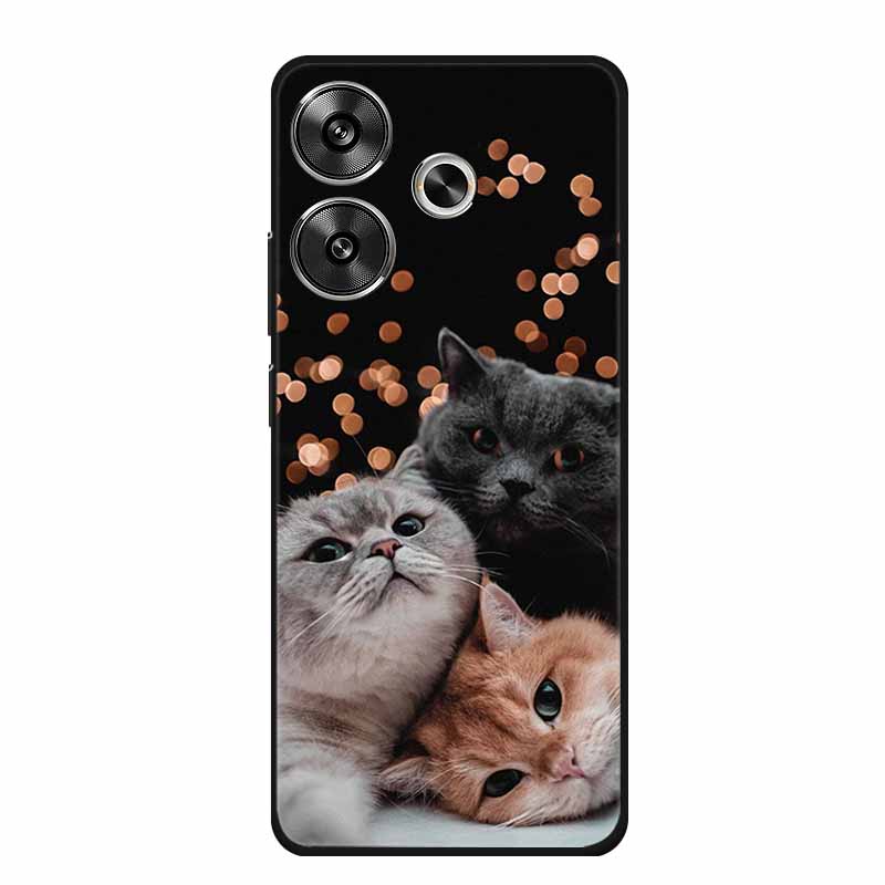 Phone Case For Xiaomi Poco M6 4G Back Cover Case Shockproof Black Silicone Soft Funda For Poco M6 Case PocoM6 M 6 6.79" Coque