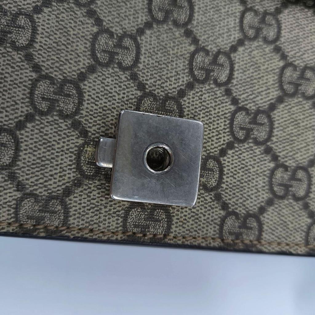 [Použitý] Dionysus Taška přes rameno/crossbody s řetízkem a logem s hlavou tygra, plátno/kůže - Dobrý stav #V60YZN