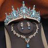 Set di Gioielli da Sposa con Corona di Principessa da 3 Pezzi Tiara e Collana Orecchini da Donna per Matrimonio Corona Set Gioielli Sposa Festa Compleanno