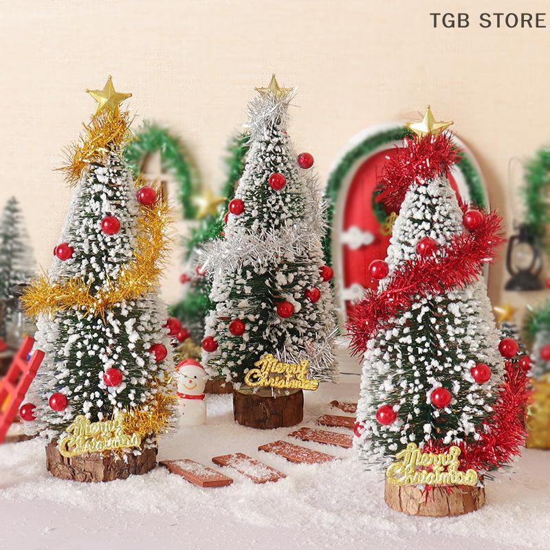 1Pcs Mini Christmas Tree Cedar Tree Model Xmas Scene Decor Ornament House Festival Decoration Toys