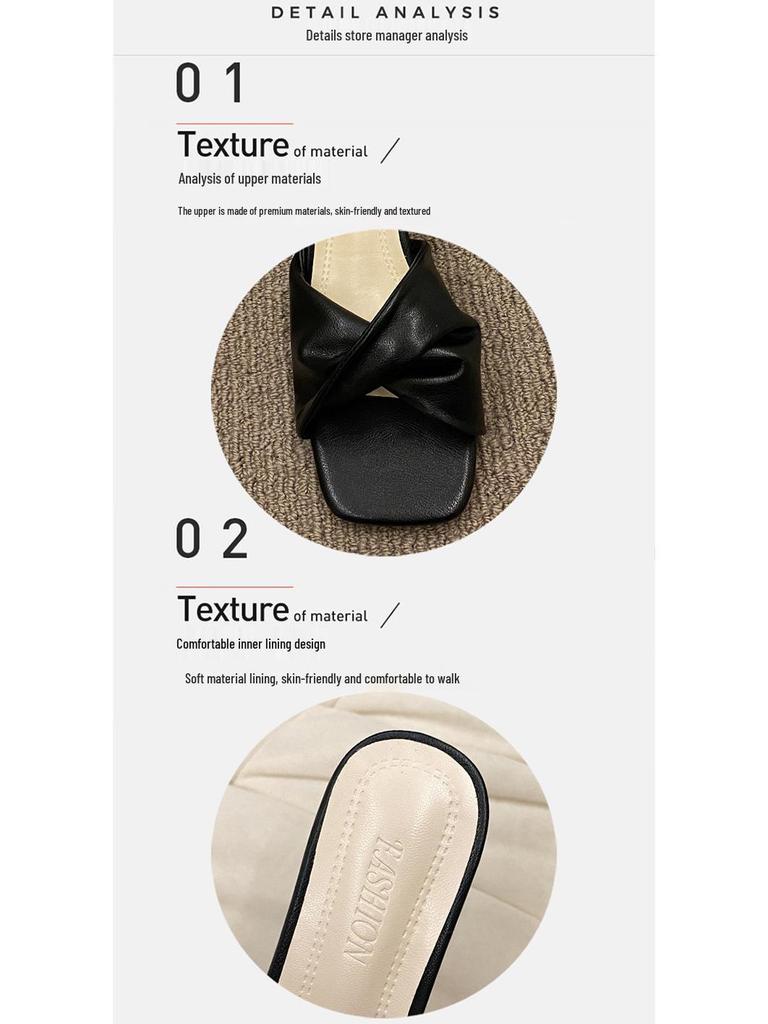 Sandale de vară 2024 cu toc mic franțuzesc pentru femei