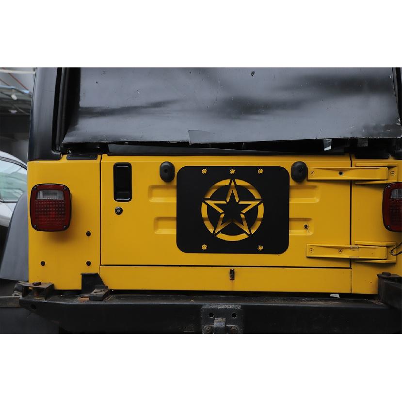 Car Spare Tire Carrier Delete Filler Plate Cover Tailgate Tramp Stamp for Jeep Wrangler TJ 1997-2006 Exterior Accessories