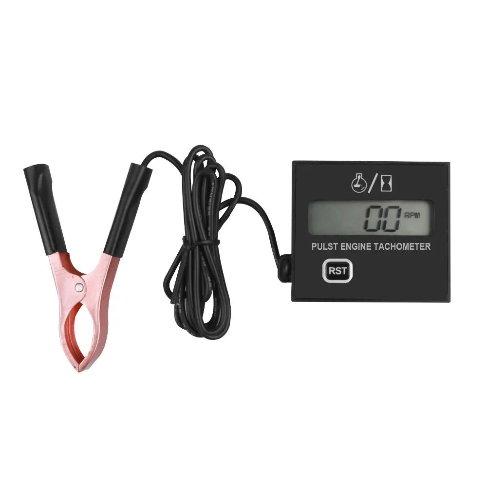 Digital Engine Tach Hour Meter Tachometer Gauge Inductive Waterproof For Chain Saw Mower 2/4 Stroke Gasoline Motorcycle Marine