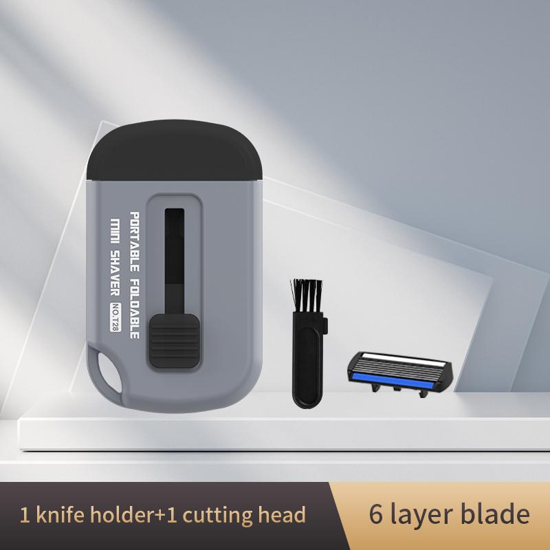 6-Layer Razor Head Manual Shaver Stainless Steel Classic Double Edge Blade Razor Shaving Replaceable Razor Head Razor Tools