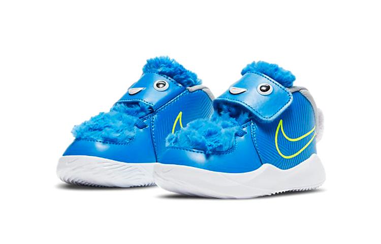Nike Team Hustle D 9 Lil Slip Resistant Cushioning Abrasion Resistant Breathable Low top Toddler Shoes Blue White Baby CT4066-400