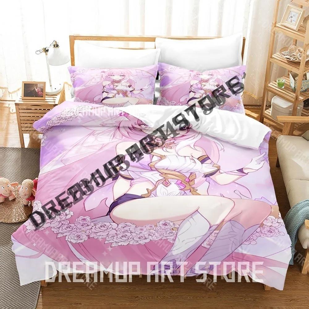 3D Print Elysia Honkai Impact 3rd Bedding Set Single Twin Full Queen King Size Bed Set Adult Bedroom Duvetcover Sets Anime