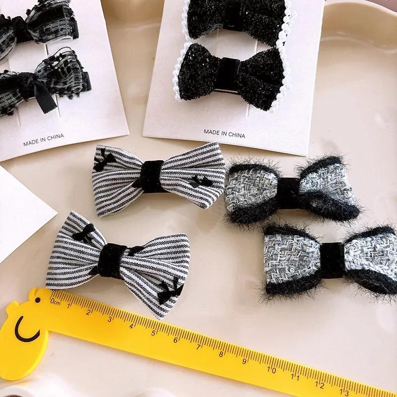 1 pereche de ac de păr cu fundă pentru fetiță senior agrafă de păr iarnă toamnă dulce modă prințesă în carouri ace accesorii