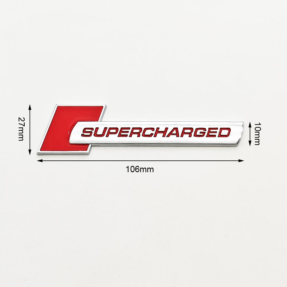 3D Metal Car Sticker Supercharged Logo Emblem Trunk Fender Badge for Audi A1 A2 A3 A4 A5 A6 A7 A8 Q2 Q3 Q4 Q5 Q7 Q8 TT S3 S4 S5
