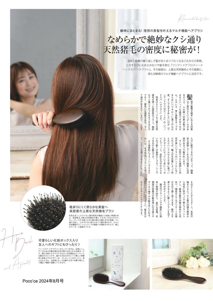 Head Spa Hair Brush Boar Bristle Brush Pig Bristle Brush Scalp Massage Promote Blood Circulation Curly Hair Static Electricity Prevention Silky Shiny