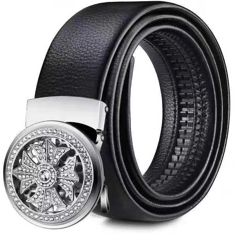 When Fortune Strikes: Stylish Men's Automatic Buckle Belt - Trendy, Versatile, and Perfect for Business Attire