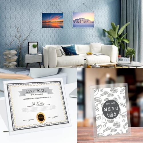 BValley Clear Acrylic Photo Frame, Stand Type, for Pictures and Posters, Horizontal or Vertical Use (210x297mm, A4 Size)