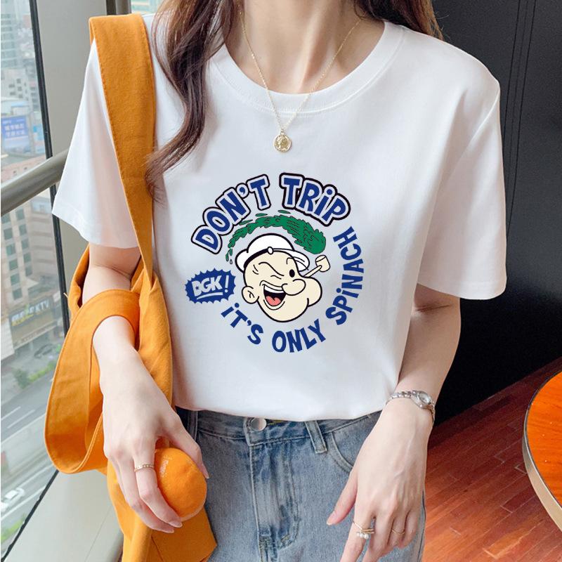 VEZFAA Damenmode Casual Sommer Frühling Kurzarm O-Ausschnitt Blusen & Hemden