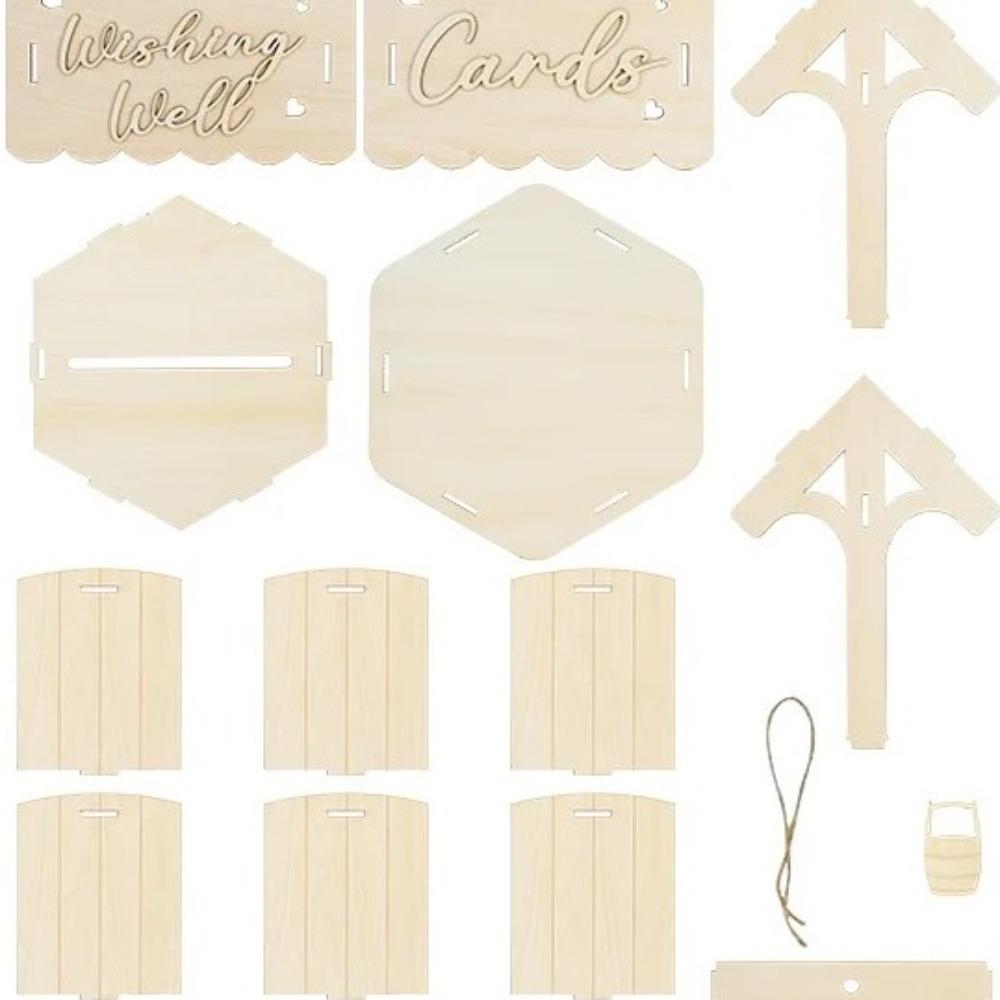 Natural Wishes Wedding Card Box Wood Craft Receiving Box Wooden Gift Card Box  Birthday Baby Shower