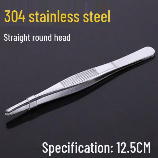 304 Stainless Steel Multifunctional Tweezers: Thickened Straight & Round Head, Bent Tip, Ideal for Aquatic Plants and Succulents.