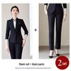 Women's Black Suit Set for Professional Reception & Hotel Work, Spring to Winter Attire.