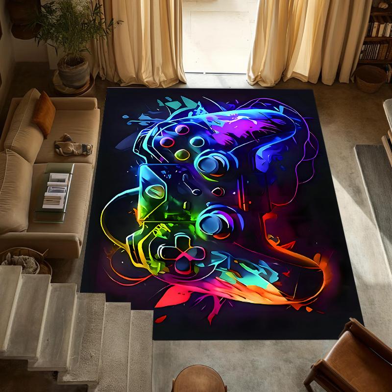 Y2K Neon Gaming Carpet Mat Rug Home Decoration Living Room Bedroom Floor Decor Cyber Style Non Slip Rugs Living Room Decoration