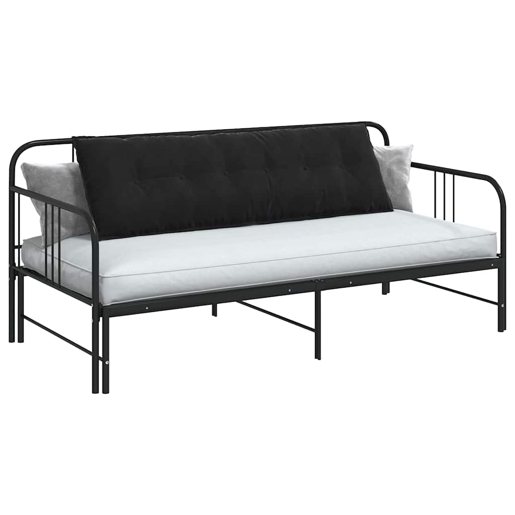 Back Cushion Black 160 x 50 cm Cord Fabric