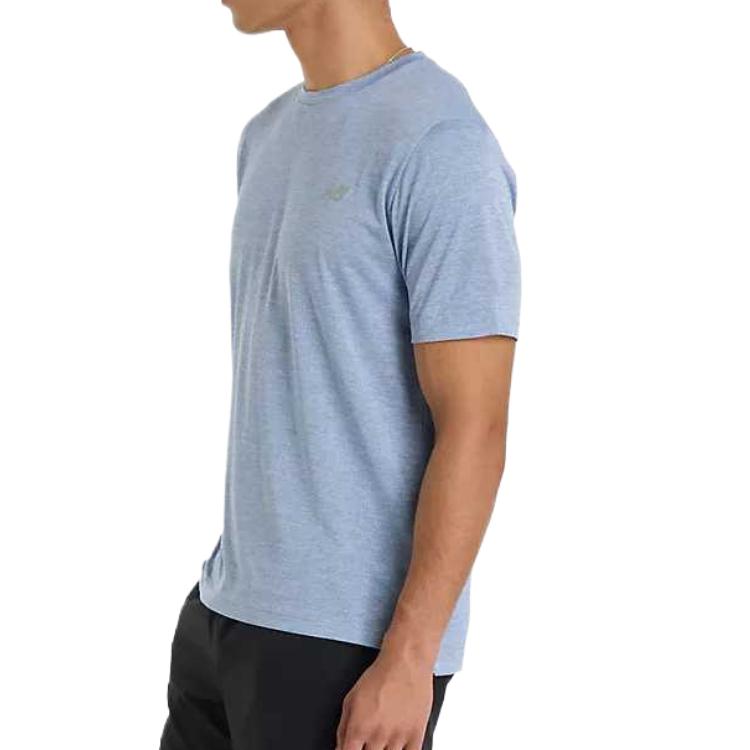 Men's New Balance T-Shirts Men's Blue Crew Neck Moderate
