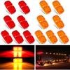 TL-03 10 PCS 3/4” Round Clearance  Front Rear Side Indicator Bullet Marker Light for Truck RV Car Bus Trailer Van Caravan Boat (12V, Amber)