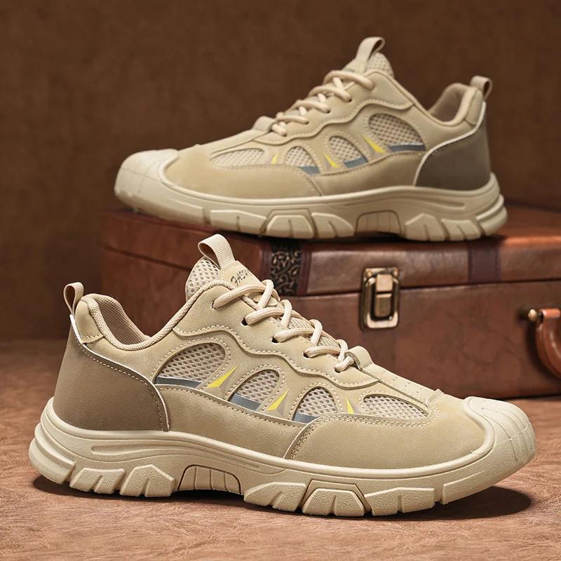 Men's Thick Soled Sports Shoes 2025 New Vulcanized Hiking Summer Breathable Leisure Hiking Shoes Hot Selling Mesh Hiking Shoes