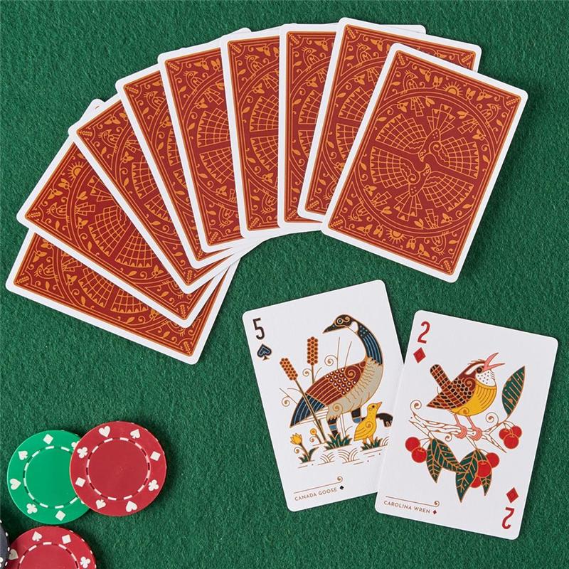 M-Modern-Atemberaubendes, individuell gestaltetes Spielkarten-Set mit Vogelmotiv (54 Karten) – jede Karte mit einem einzigartigen Vogelmotiv.