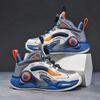 Children's Shoes Autumn New Breathable Leather Sneakers Medium and Large Boys Boys Rotating Buckle Soft Sole Non-slip Basketball Shoes