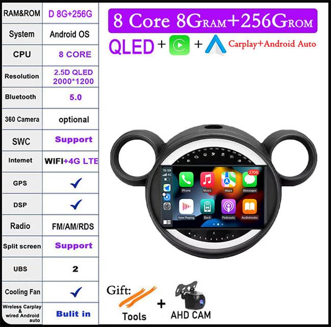 9 Inch 2.5D Touch Screen For BMW Mini 2010 2011 2012 2013 - 2016 Android 14 4G Lte Car Multimedia Player Video GPS Navigation