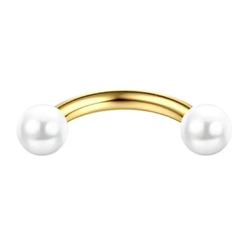 Drperfect 16G Rook Eyebrow Piercing Stainless Steel Helix Hoops Vertical Curved Barbell Daith Conch Septum Stud Jewelry