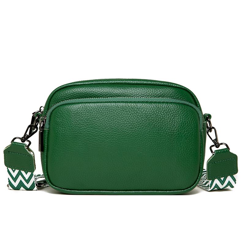 100% Koeienhuid Handtas en Portemonnees Nieuwe Mode Schoudertas met Brede Riemen Dames Zacht Echt Leer Crossbody Messenger Tas 22cm 9cm 16cm blue