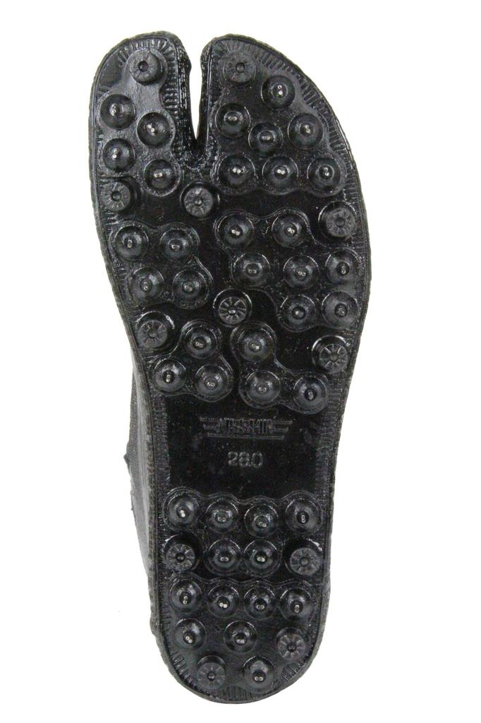 Nissin Rubber Work Shoes, JS Shoes, 8V, Large Seam, 8 Tabi Socks with Spike Pins, High Glue, No Toe Cap, Men's, Black, Size 28