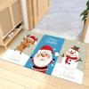 Christmas Cartoon Carpet Mat Rug Santa Reindeer Home Decoration Festive Entryway Decor Floor Mat with Merry Christmas Greeting