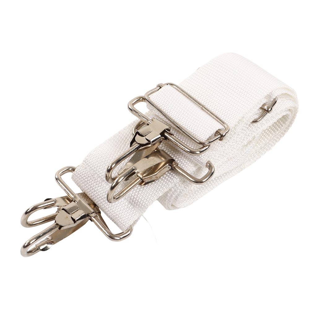 Bass Drum Strap Soft Nylon Elastic Adjustable Ergonomic Comfortable Double Shoulder Drum Strap Belt for Bass Drum White