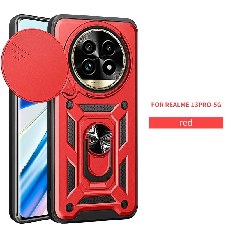 For Realme 13 Plus 5G Case Armor Shockproof Back Cover for Oppo Realme13+ 5G 13 Pro Plus Reno12Fs Magnetic Ring Holder Stand Cover